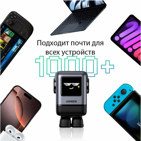 Изображение товара Адаптер питания сетевой Ugreen X688 / 45515B (серый)