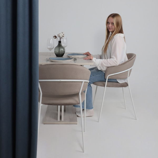 Изображение товара Стул Алвест AV 433 (светло-коричневый бархат H-61/белый)