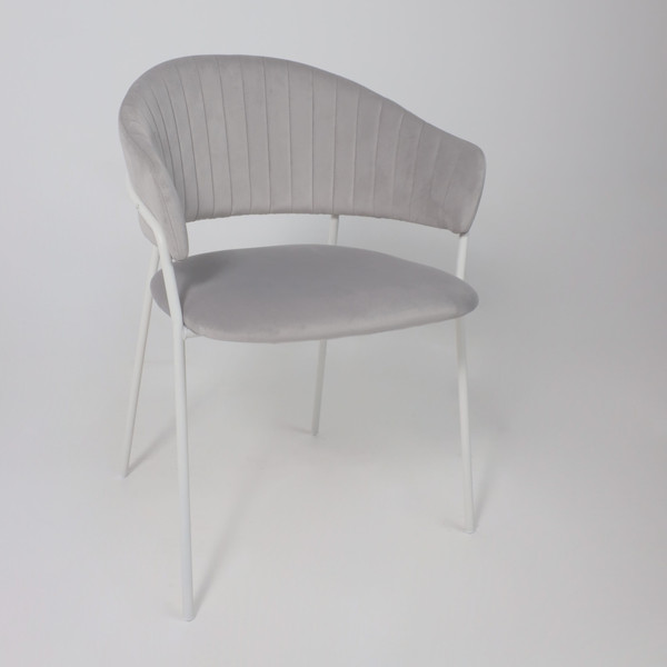 Изображение товара Стул Алвест AV 433 (светло-серый бархат H-09/белый)