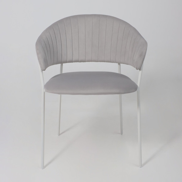 Изображение товара Стул Алвест AV 433 (светло-серый бархат H-09/белый)