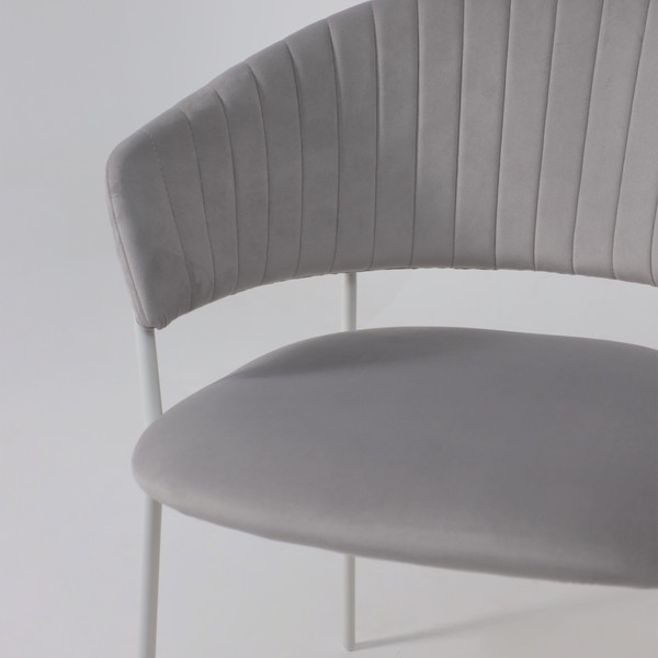 Изображение товара Стул Алвест AV 433 (светло-серый бархат H-09/белый)