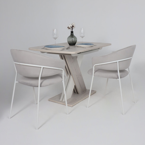 Изображение товара Стул Алвест AV 433 (светло-серый бархат H-09/белый)