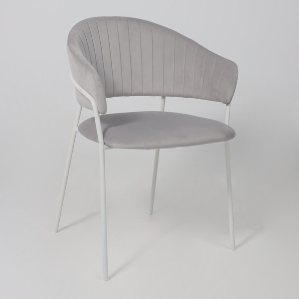 Изображение товара Стул Алвест AV 433 (светло-серый бархат H-09/белый)