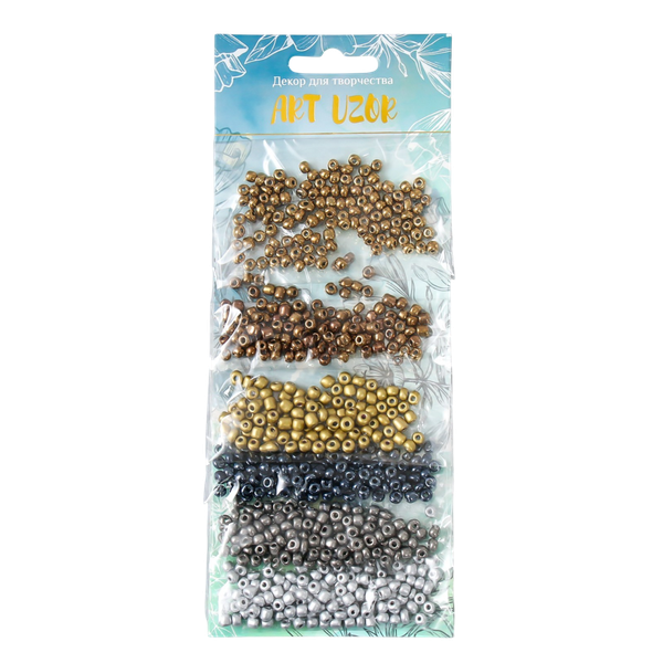 Изображение товара Набор бисера Sima-Land Серебро, золото, бронза и черный / 6074984