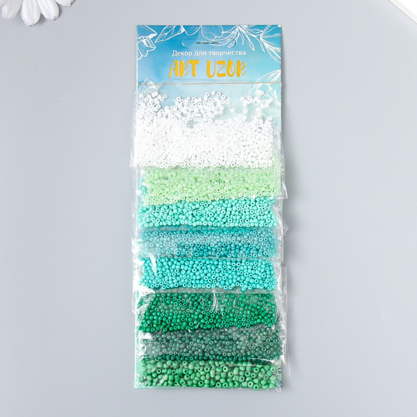 Изображение товара Набор бисера Арт Узор Оттенки зеленого / 9189029