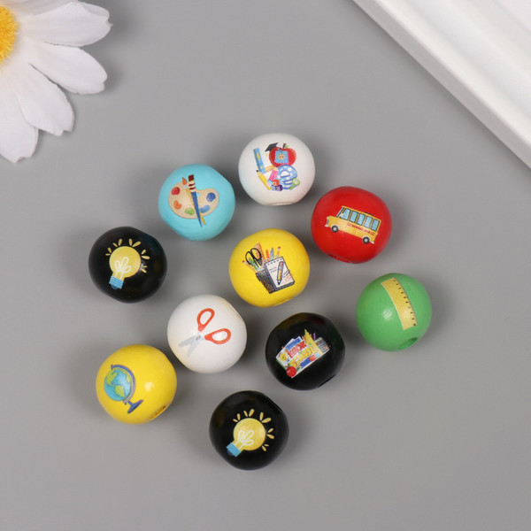 Изображение товара Набор бусин декоративных Арт Узор Школьные будни / 10715313