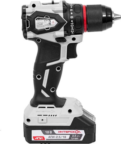 Изображение товара Аккумуляторная дрель-шуруповерт Интерскол ДА-13/18В 55 (952.2.2.70)