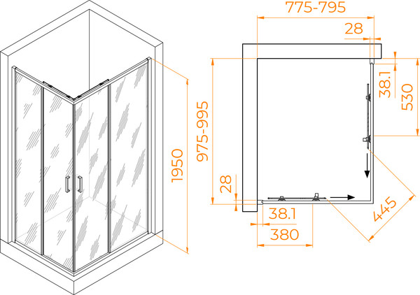 Изображение товара Душевой уголок RGW PA-246B / 030824680-14
