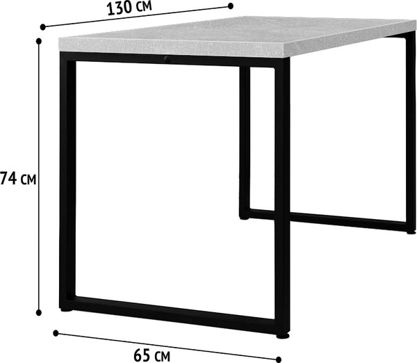Изображение товара Письменный стол Millwood Лофт Каир ДТ-6 130х65х75 (бетон/черный)