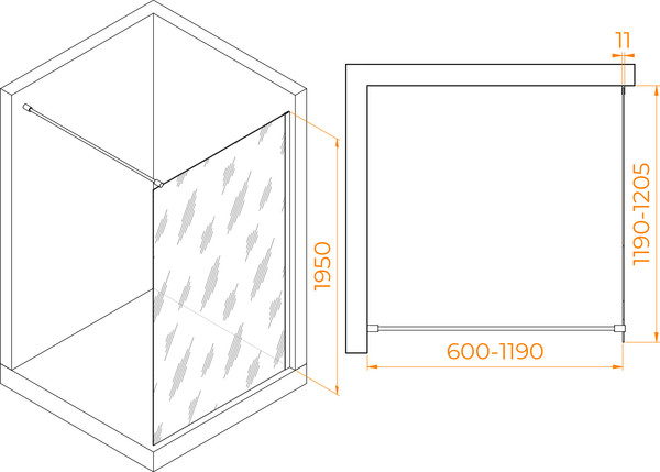 Изображение товара Душевая стенка RGW WA-002G / 35100212-16