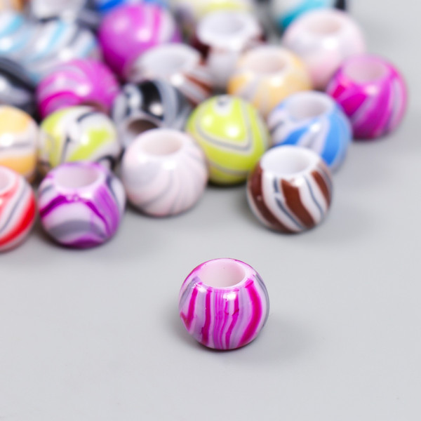 Изображение товара Набор бусин декоративных Арт Узор Шарики красочные разводы / 7876093
