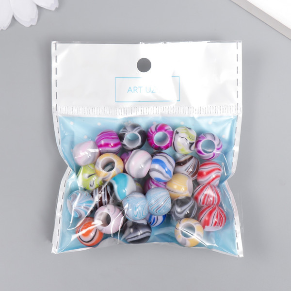 Изображение товара Набор бусин декоративных Арт Узор Шарики красочные разводы / 7876093