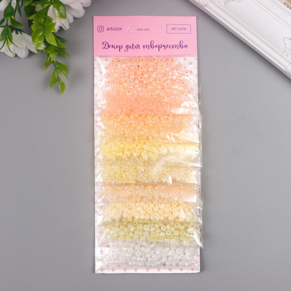 Изображение товара Набор бисера Арт Узор Нежные цвета бело-желто-розовый / 6074981