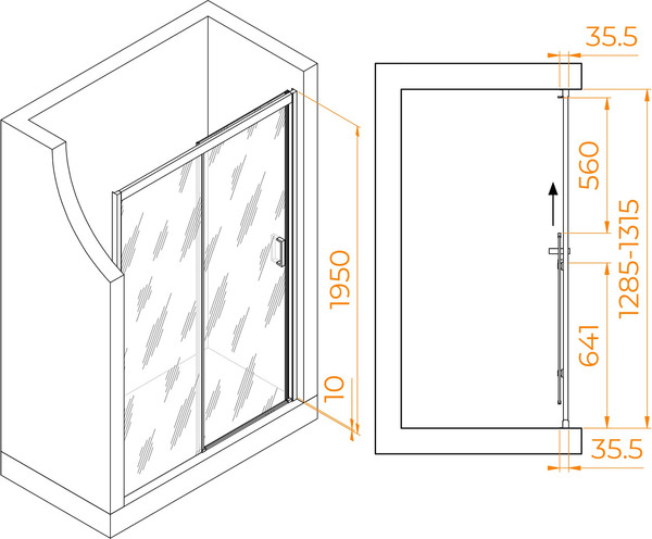 Изображение товара Душевая дверь RGW PA-017 R / 350801713-21