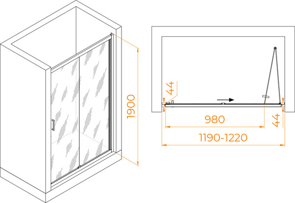 Изображение товара Душевая дверь RGW PA-21B / 06082112-14