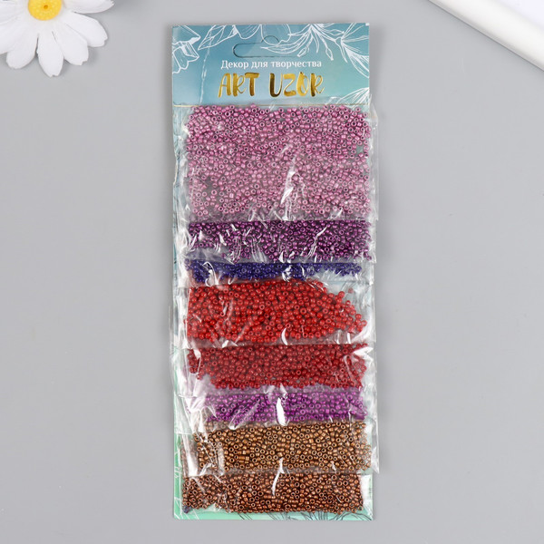 Изображение товара Набор бисера Арт Узор Красно-фиолетовые / 9702878