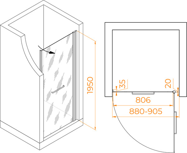 Изображение товара Душевая дверь RGW PA-103 / 020810309-11