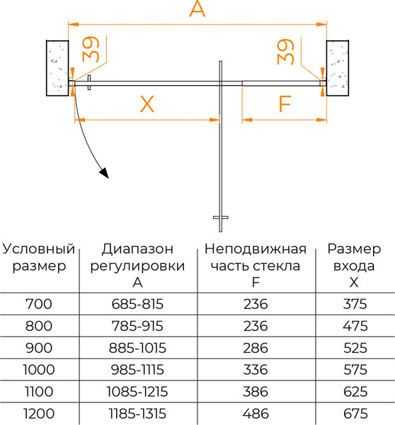 Изображение товара Душевая дверь RGW PA-008 / 350800889-21