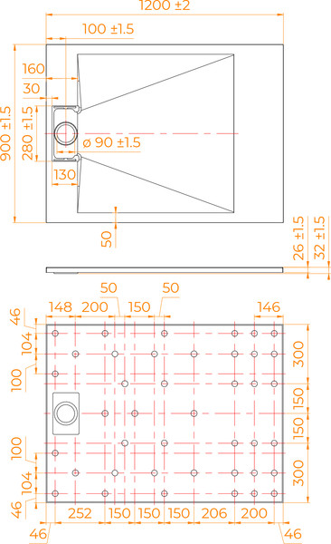 Изображение товара Душевой поддон RGW TUS-W / 553702912-01