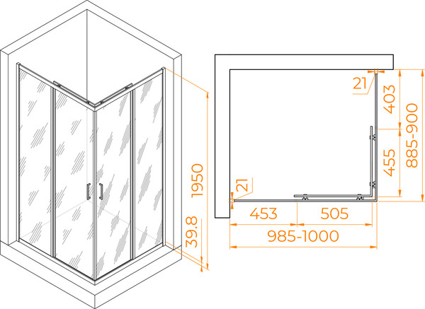 Изображение товара Душевой уголок RGW PA-040B / 3508104090-14