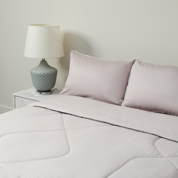 Изображение товара Комплект постельного белья с одеялом Sofi de Marko Элиана 7Е / Кт-Эл-7Е-сл (серый/лиловый)