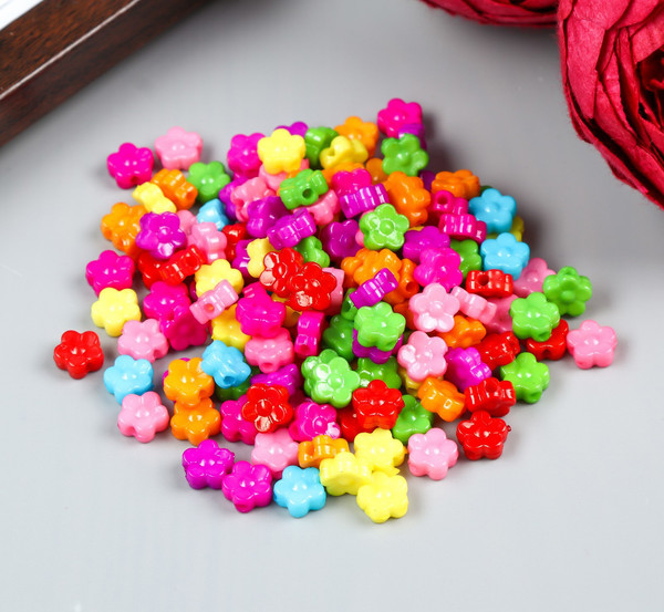 Изображение товара Набор бусин декоративных Арт Узор Цветные микро цветочки / 4645555