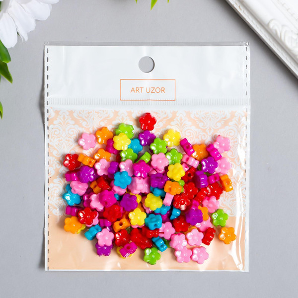 Изображение товара Набор бусин декоративных Арт Узор Цветные микро цветочки / 4645555
