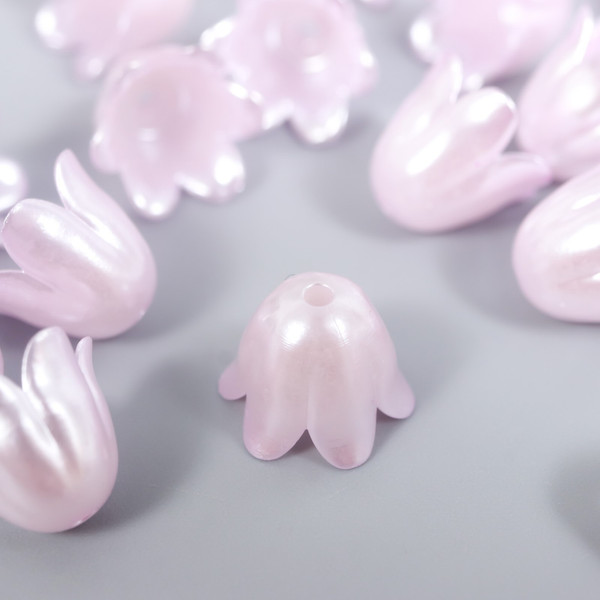 Изображение товара Набор бусин декоративных Арт Узор Цветок ландыша жемчужный / 9104574