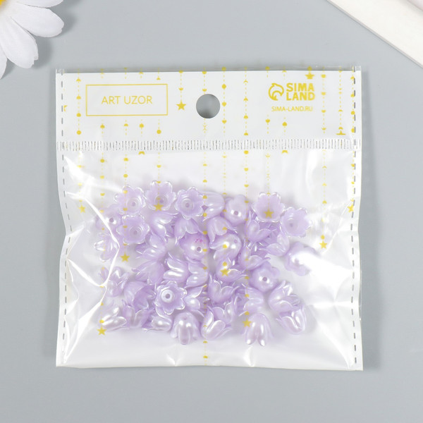 Изображение товара Набор бусин декоративных Арт Узор Цветок ландыша жемчужный / 9104574