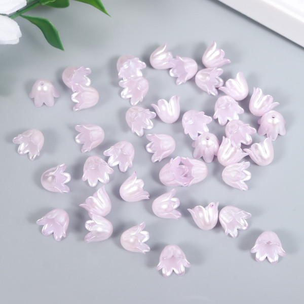 Изображение товара Набор бусин декоративных Арт Узор Цветок ландыша жемчужный / 9104574