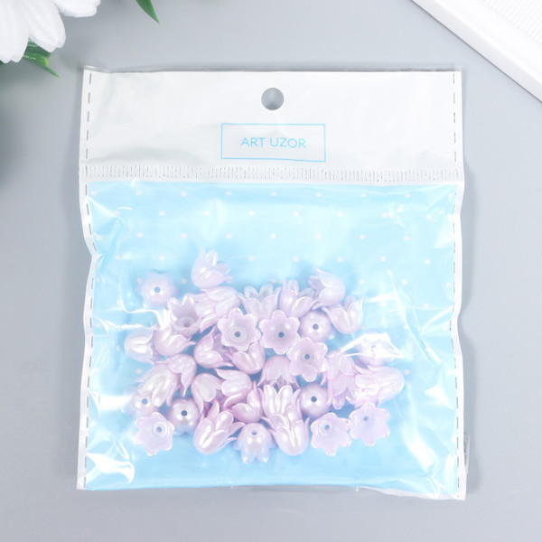 Изображение товара Набор бусин декоративных Арт Узор Цветок ландыша жемчужный / 9104574