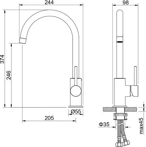 Изображение товара Смеситель Aquatek Европа AQ1382BGM