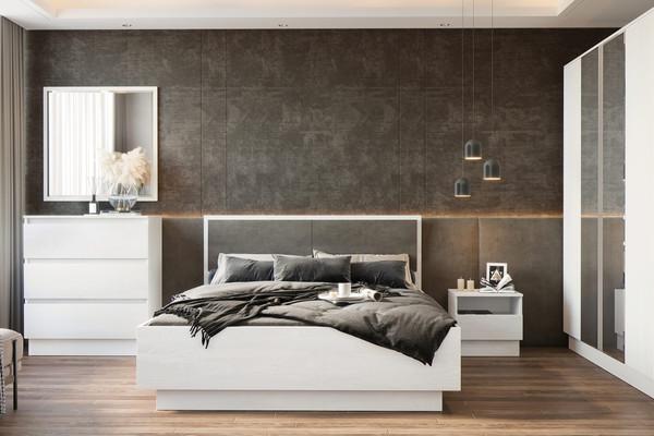 Изображение товара Двуспальная кровать Речицадрев Виктория 160x200 / Р384.11-01 (сосна рокпорт лайт 543)