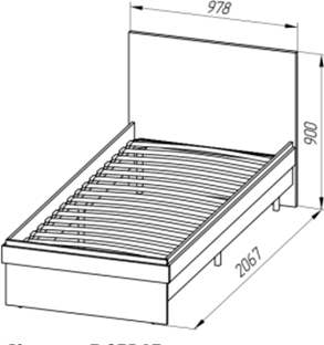 Изображение товара Односпальная кровать Речицадрев Сканди 90x200 / Р375.07 (дуб бунратти/фон белый)