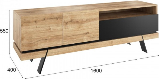 Изображение товара Тумба Anrex Моне 8032 д ТВ (дуб наварра/черный)