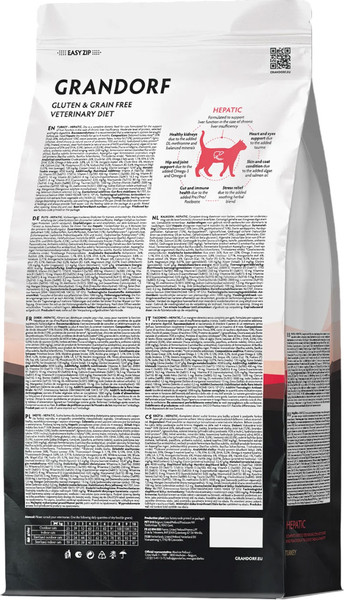 Изображение товара Сухой ветеринарный корм для кошек Grandorf Vet Cat Hepatic (400г)