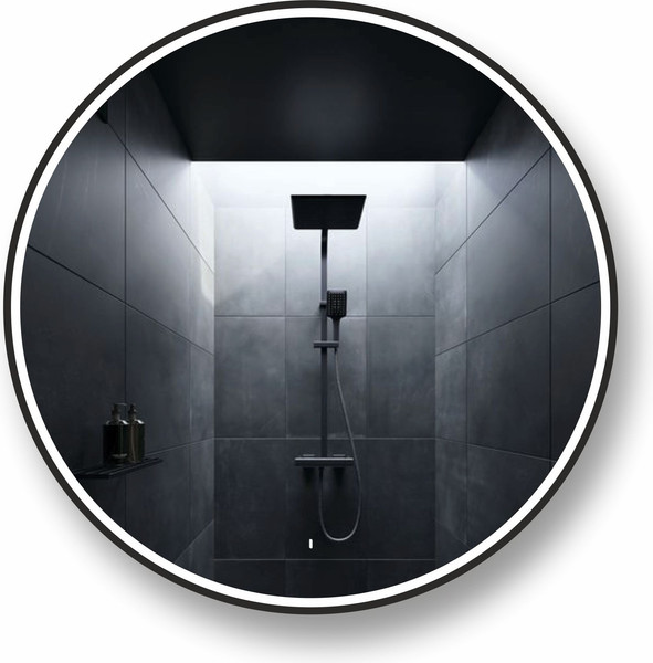 Изображение товара Зеркало Алмаз-Люкс Cairo Blaсk 80dh-6 (с подсветкой, датчиком движения и подогревом)