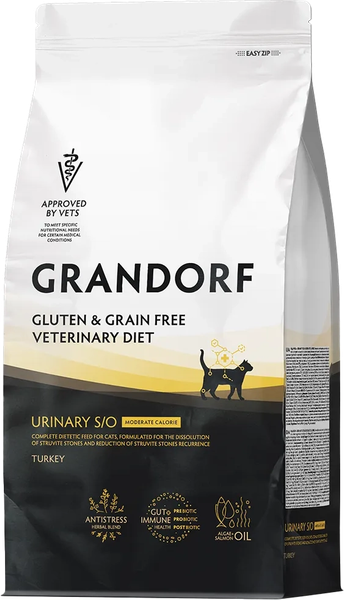 Изображение товара Сухой ветеринарный корм для кошек Grandorf Vet Cat Urinary S/O. Moderate Calorie (400г)