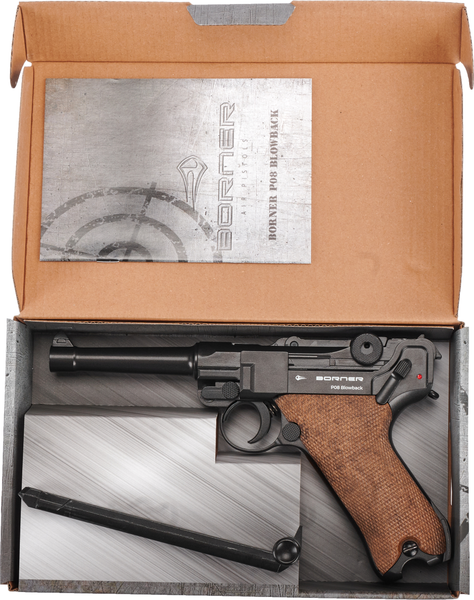 Изображение товара Пистолет пневматический BORNER P08 до 3 Дж кал. 4.5мм (Blowback, металл)
