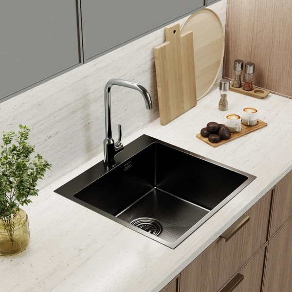 Изображение товара Мойка кухонная Mixline Pro 556578 (черный графит, с сифоном)