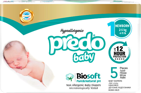 Изображение товара Подгузники детские Predo Baby № 1 2-5кг / BIO-101 (5шт)