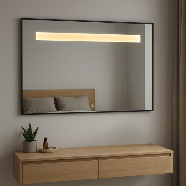 Изображение товара Зеркало Emze Line 66x85 / LED.LINE.66.85.CHE (черный)