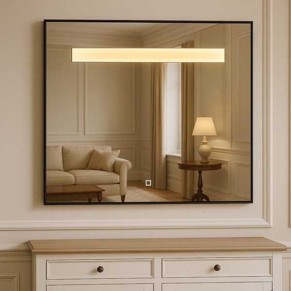 Изображение товара Зеркало Emze Line 66x85 / LED.LINE.66.85.CHE (черный)