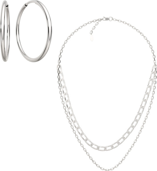 Изображение товара Комплект ювелирных украшений из серебра ZORKA Колье 0540068 45см, серьги 0361501/3