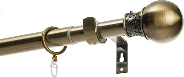 Изображение товара Карниз для штор Sundays Home Тиффани Раздвижной 25/28мм 1-рядный (антик, 2-3.6м)