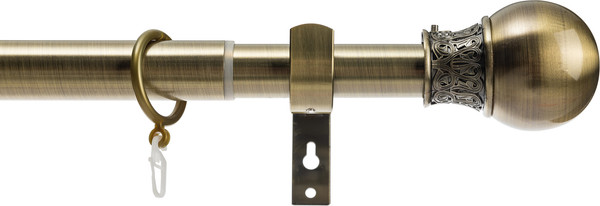 Изображение товара Карниз для штор Sundays Home Тиффани Раздвижной 25/28мм 1-рядный (антик, 2-3.6м)