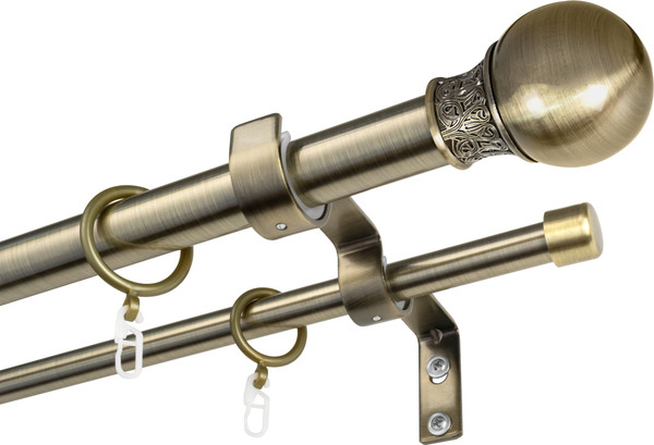 Изображение товара Карниз для штор Sundays Home Тиффани Раздвижной 25/28мм 2-х рядный (антик, 2-3.6м)