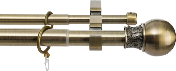 Изображение товара Карниз для штор Sundays Home Тиффани Раздвижной 25/28мм 2-х рядный (антик, 2-3.6м)