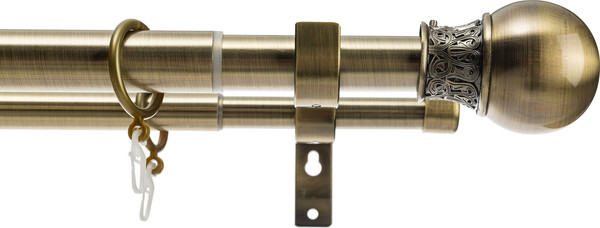 Изображение товара Карниз для штор Sundays Home Тиффани Раздвижной 25/28мм 2-х рядный (антик, 2-3.6м)