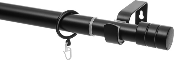 Изображение товара Карниз для штор Sundays Home Цилиндр Раздвижной 25/28мм 1-рядный (черный матовый, 2-3.6м)